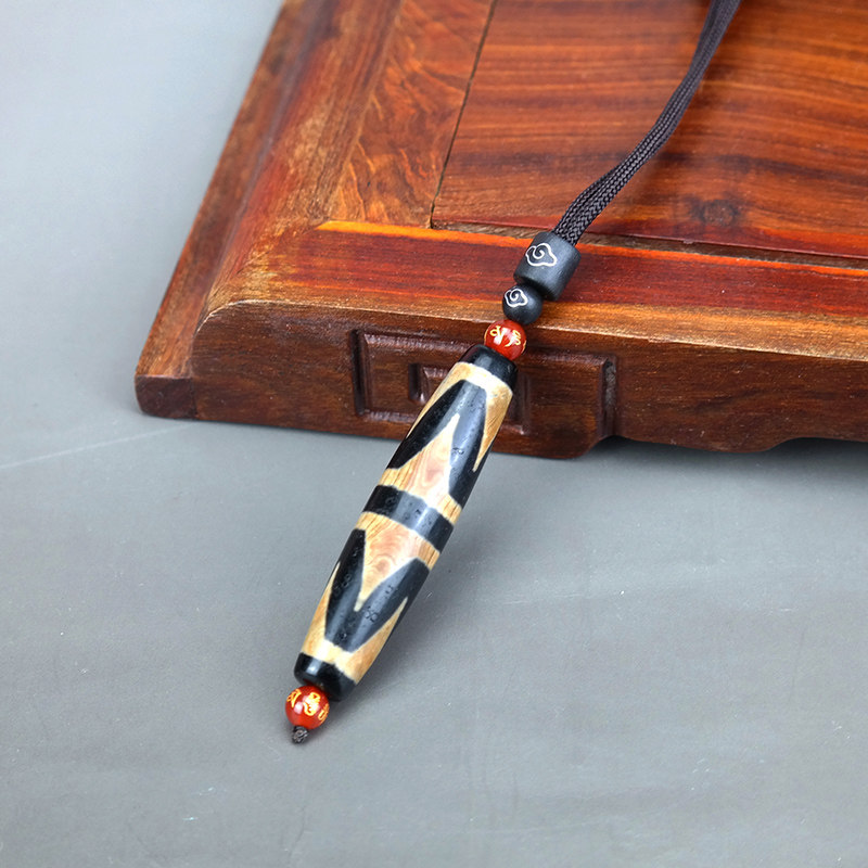 天珠天然西藏真品九眼项链男至纯藏式民族风大能同款玛瑙男士吊坠