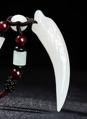 正品阿富汗玉石狼霸气狼