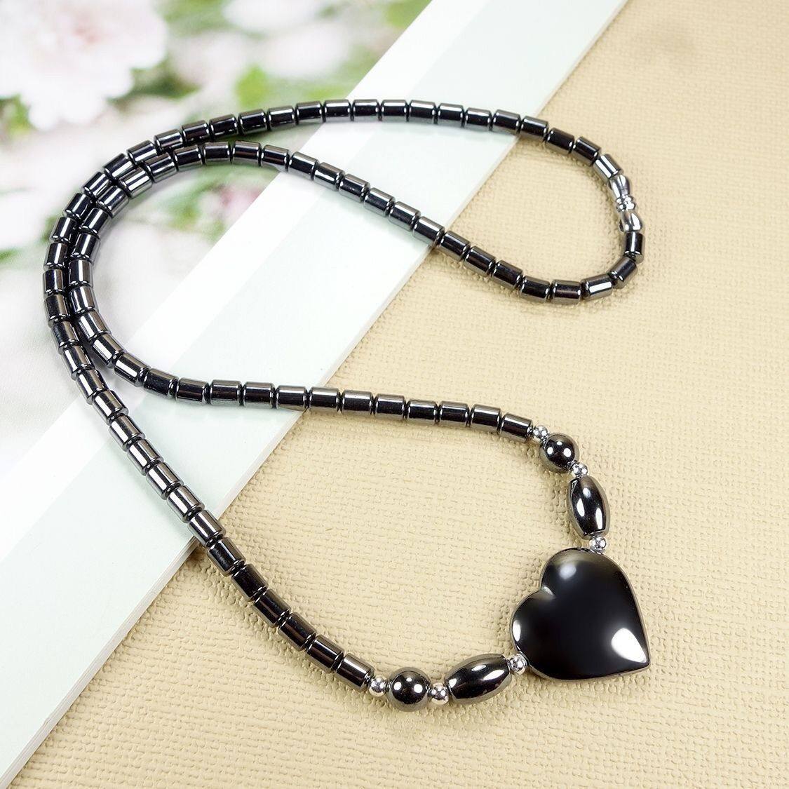 桃心太赫兹光面磁疗项链养身保健促进血液循环减肥能量颈椎抗疲劳