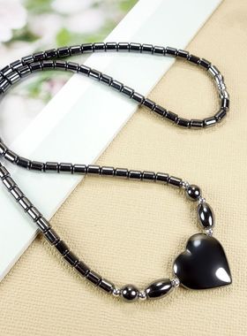 桃心太赫兹光面磁疗项链养