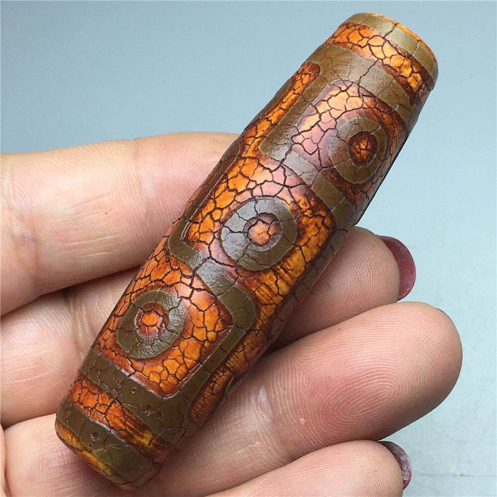 原矿西藏九眼龙纹老天珠吊坠至纯玛瑙玉髓天然项链真品