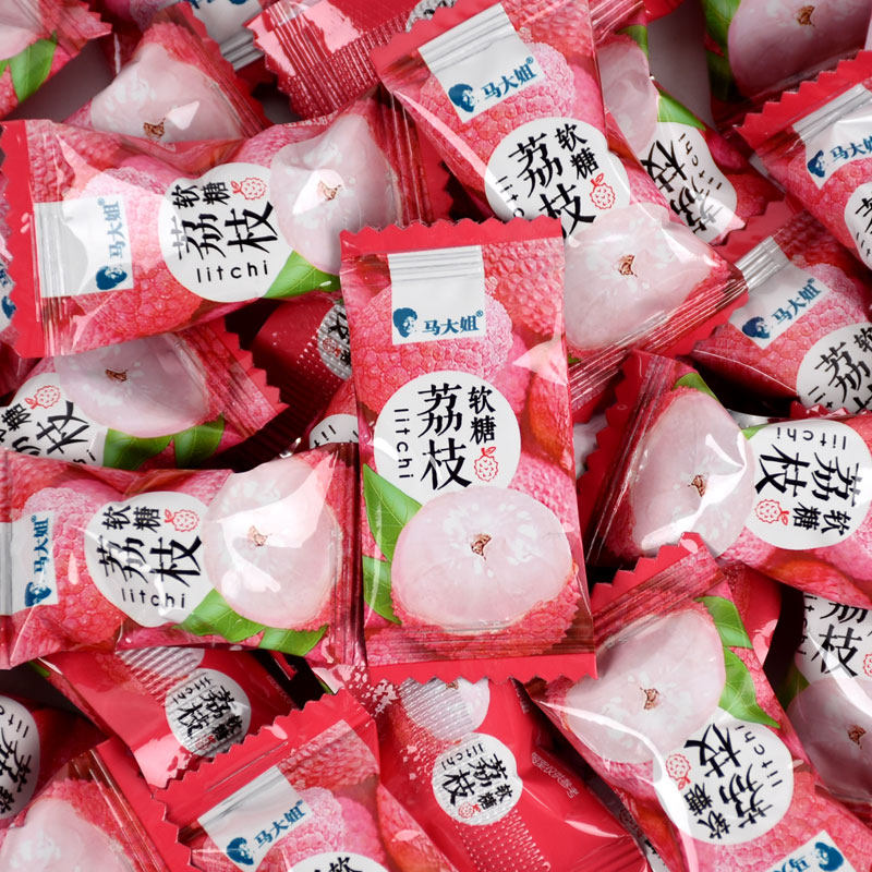 马大姐荔枝味软糖水果味糖果散装零食休闲网红食品