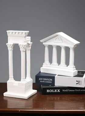 希腊古城神庙建筑模型装饰摆件家居客厅博古架办公室树脂雕塑摆设