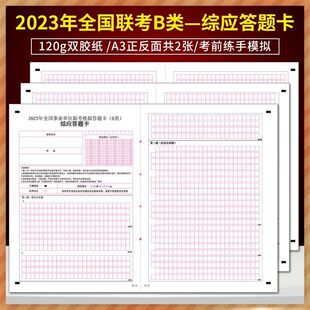 2023年全国事业单位联考模拟答题卡(B类)综应答题卡 120g双胶纸 A