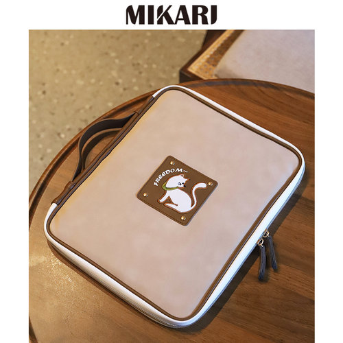 美卡瑞2024新款学生上课补习袋补习包手提袋拎书袋平板收纳包air电脑包保护套刺绣11寸ipadpro可爱大容量便携