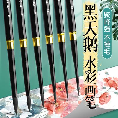 黑天鹅diy数字油画专用水彩油画笔勾线套装丙烯刷尼龙软毛水粉