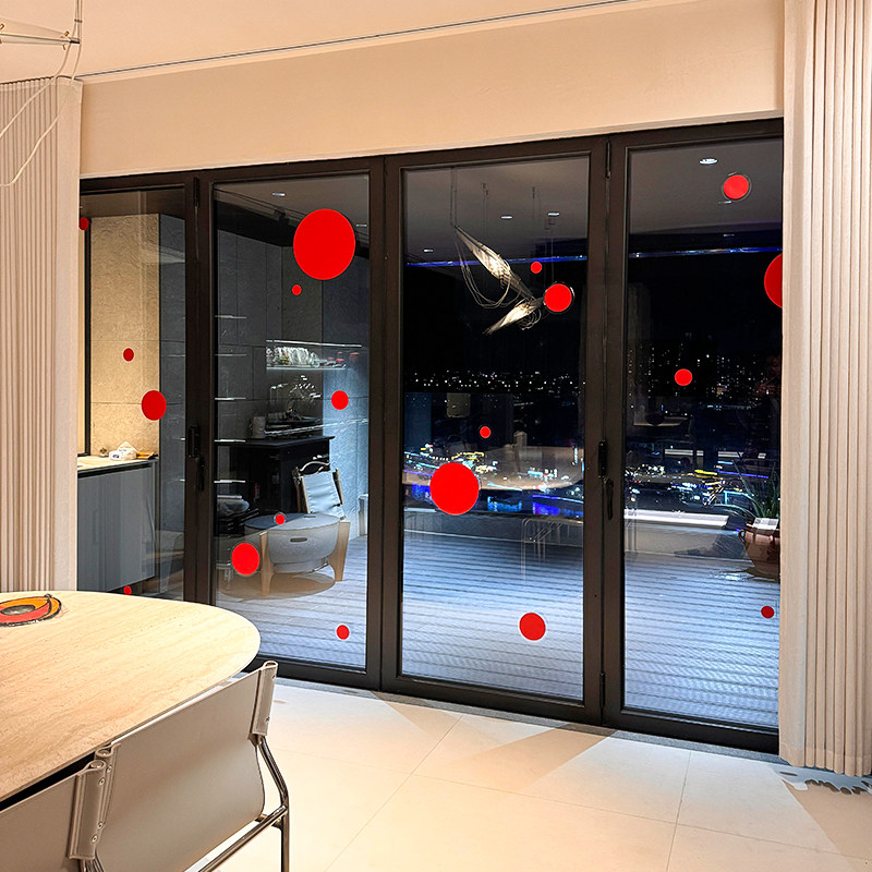 红色圆点玻璃门窗镜面墙贴纸墙面创意遮丑新年装饰家里贴墙纸自粘,家居饰品,软装墙贴,淘宝优惠券,粉丝福利购,淘宝优惠卷