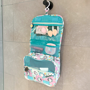 卡通多功能化妆包KT印花折叠悬挂式洗漱包多夹层旅行大容量收纳袋