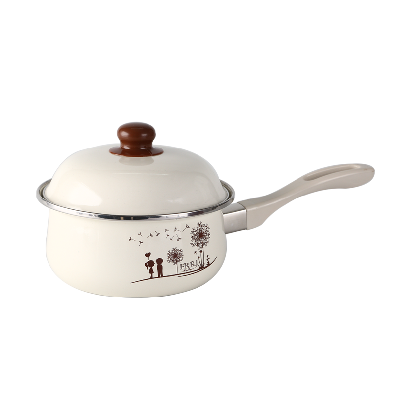 芙蓉润家搪瓷奶锅煮面条锅婴儿单柄辅食锅煮牛奶电磁炉煤气灶通用