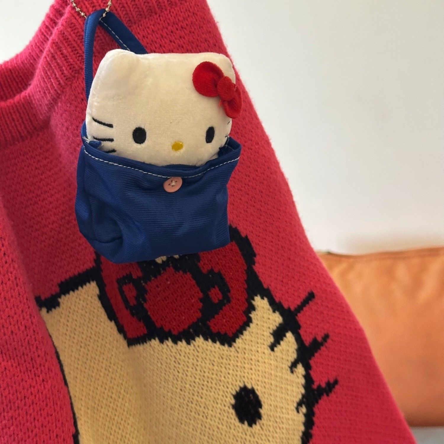 ins风超萌高颜值口袋Kitty猫夏威夷KT公仔包挂件毛绒玩偶钥匙扣