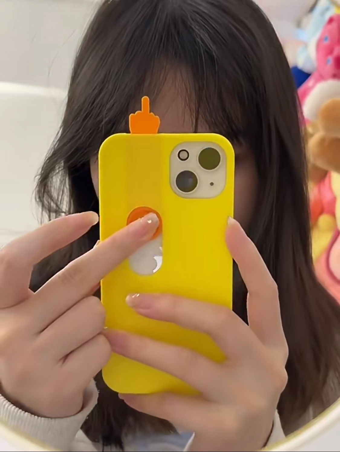 创意竖中指手机壳伸缩3D打印滑动中指手机壳玩具适用于苹果15promax苹果14苹果13pro12promax