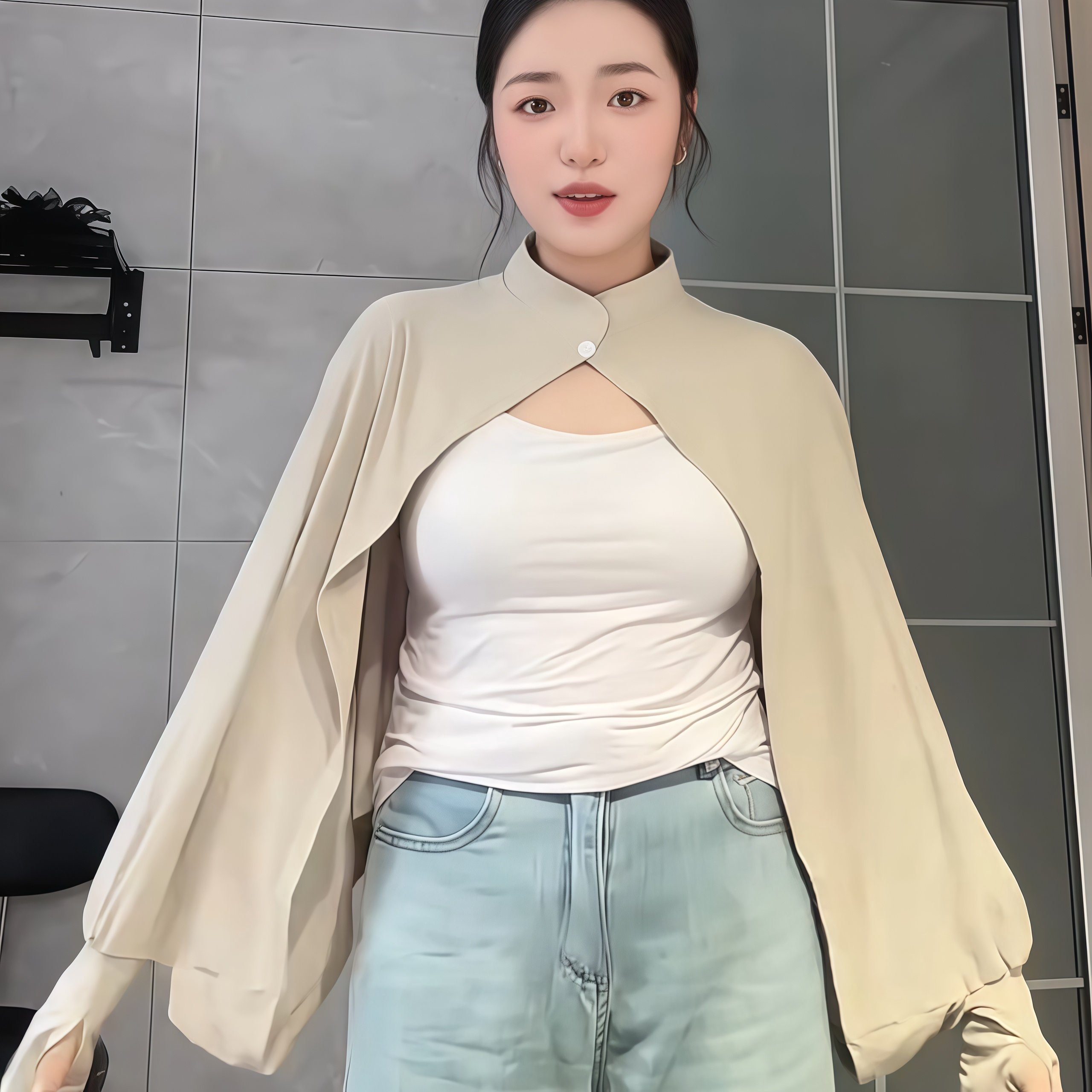不闷的防晒衣~防晒披肩斗篷女防紫外线轻薄冰丝凉感骑车开车罩衫