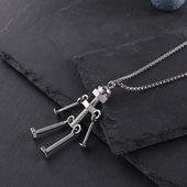 钛钢吊坠简约潮小众复古时尚 个性 霸气螺丝项链机器人项链男士 吊坠