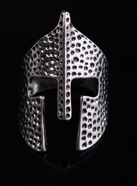 欧美复古斯巴达勇士头盔面具项链男士个性霸气潮人吊坠欧美毛衣链