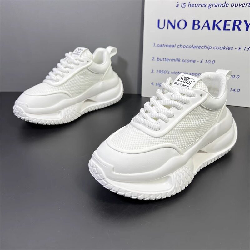 男鞋2024新款夏季薄款网面透气老爹鞋男款厚底增高网鞋运动休闲鞋