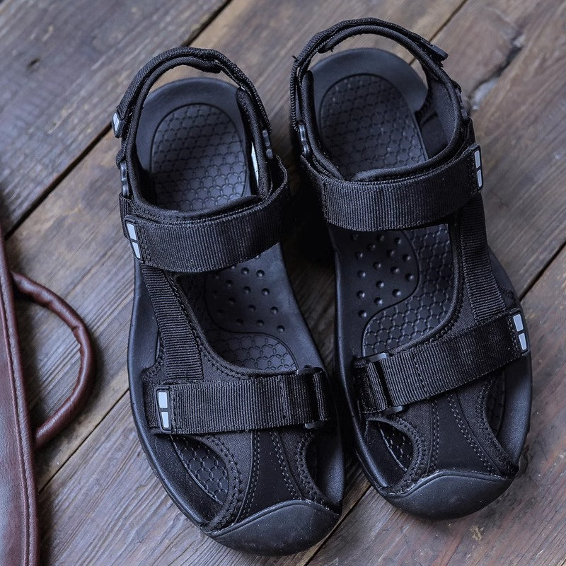 户外登山爸爸包头凉鞋男款夏季开车休闲运动中年老人防踢沙滩潮鞋