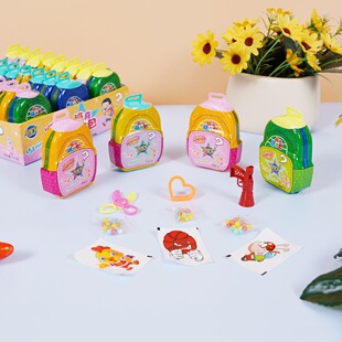 可爱书包造型玩具盲盒纹身贴纸儿童糖果零食批发小卖部校门口摆摊