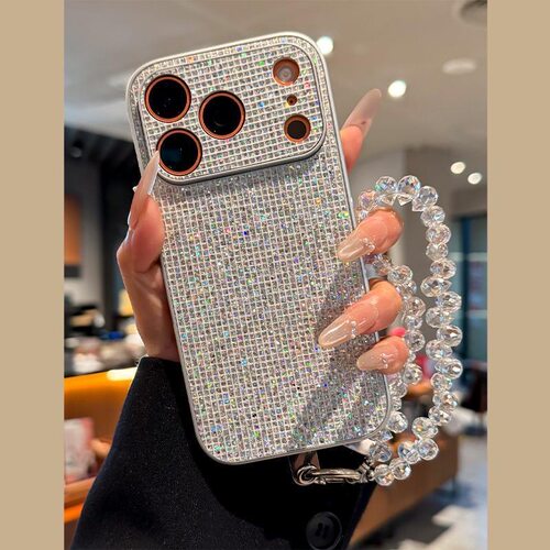 新款银色闪钻亮片苹果17promax手机壳全包iphone16手机套防摔ip15/14外壳13轻奢风12女11潮