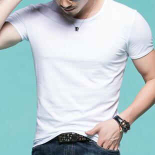 T恤纯色打底衫 纯棉短袖 潮流男装 半袖 4件 体恤内搭上衣服长袖 男士