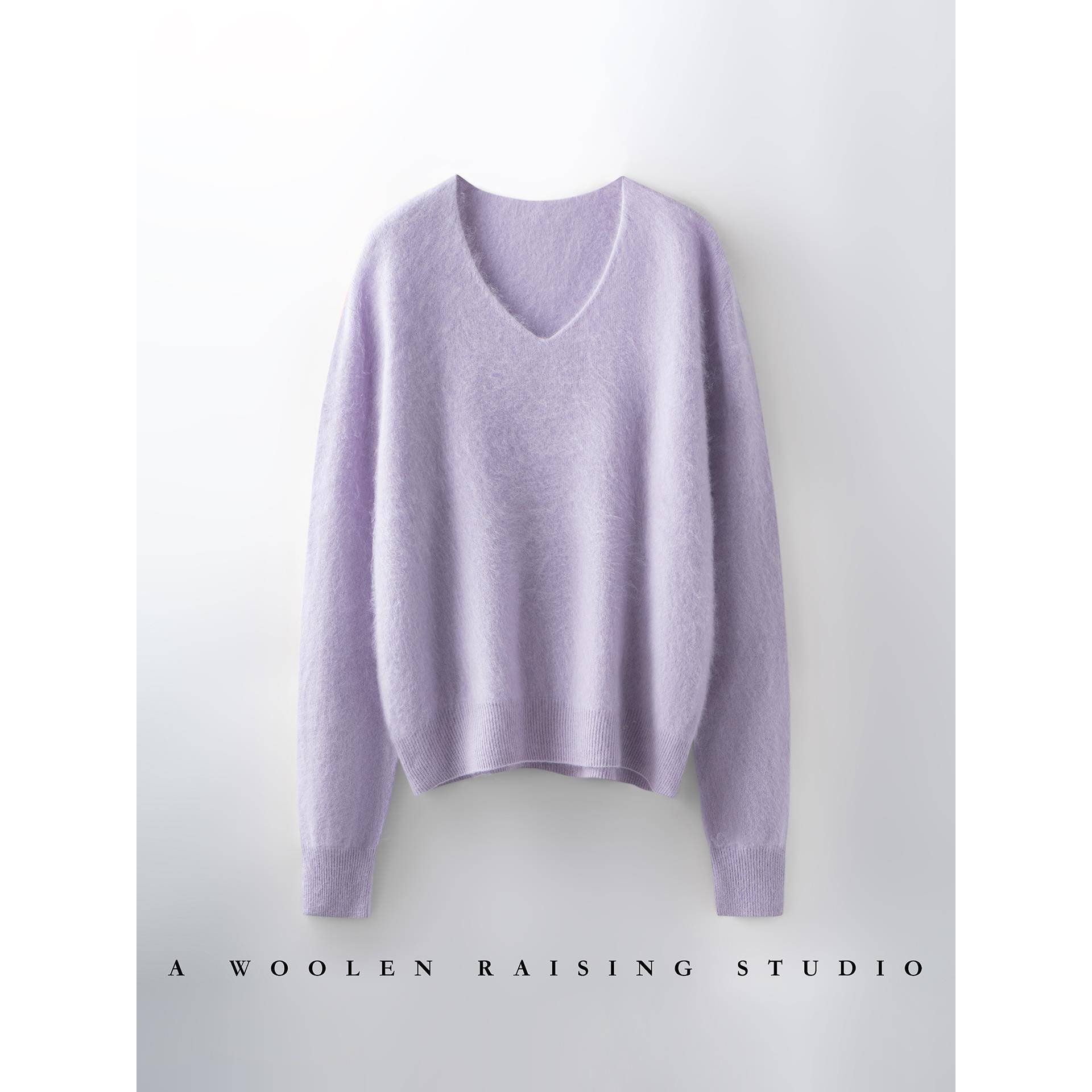拉绒工艺~V领简约羊毛衫女春秋新款长袖套头打底毛衣针织衫