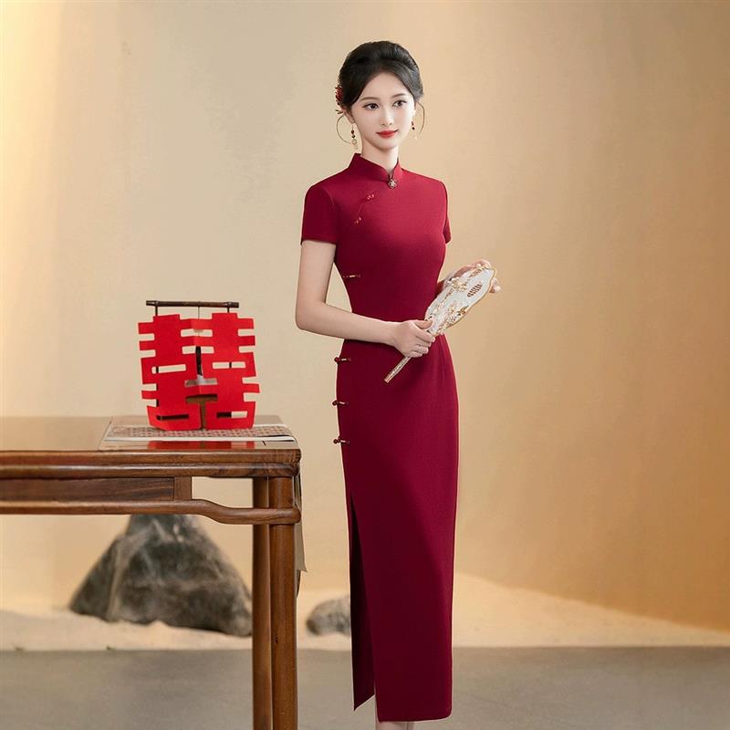 KATTERLLG桃源新娘敬酒服夏季新款喜婆婆婚宴长款升学高考妈妈款