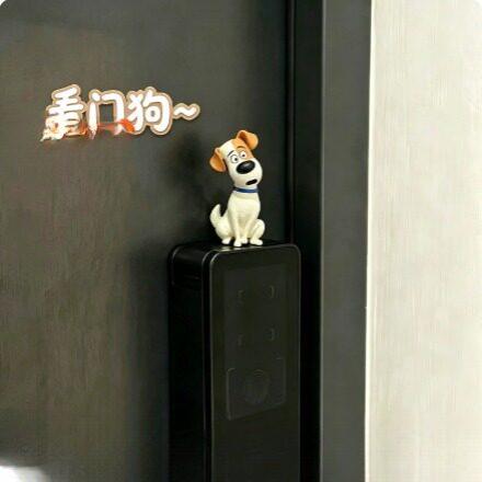 看门狗~3D巴哥智能门锁装饰小物件入户门遮丑神器磁吸无痕冰箱贴