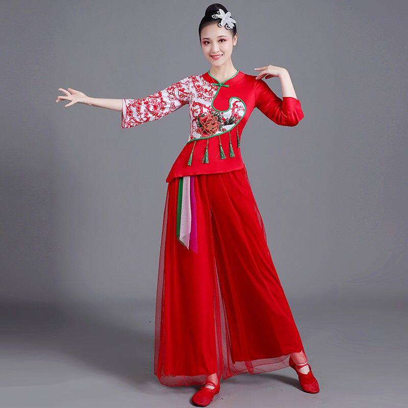 广场舞跳舞服装春夏季新款高档秧歌服套装中老年舞蹈表演出服大码