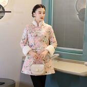 唐装 盘扣 旗袍拜年服女成人民族风冬装 秋冬新款 洋气民族风棉袄长袖