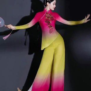 新款古典舞胶州秧歌舞蹈演出服中国风独舞艺考女扇子舞蹈民族服装