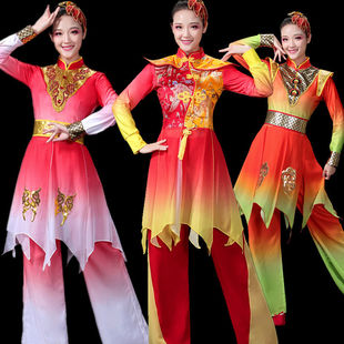 秧歌演出服腰鼓队新款腰鼓敲鼓套装威风大鼓打鼓中国服装跳舞喜庆