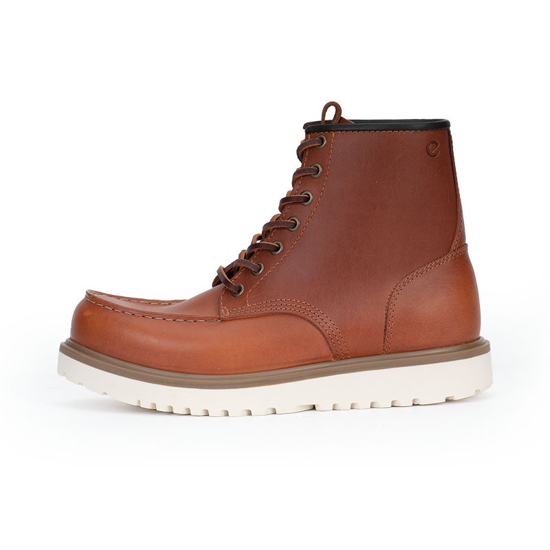 ecco爱步男大黄靴冬季保暖防滑厚底马丁靴真皮短靴适酷217614