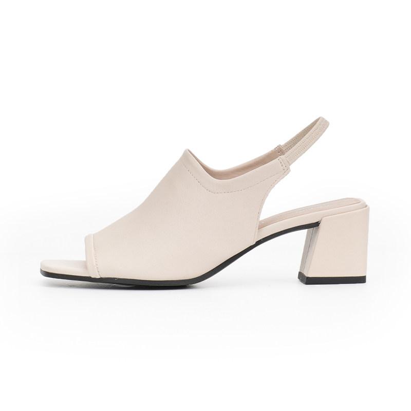 ecco爱步时装凉鞋女 真皮粗高跟通勤凉鞋 塑雅方头213313