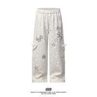 y2k straight-leg wide-leg pants for women 2026 loose, sweet and cool casual sweatpants with a full impression of stars and small wings thumbnail 2