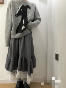 欧美范2025冬季设计师款时尚设计感小众卡通圆领毛衣女上衣针织衫