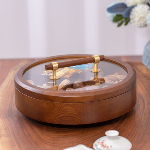 帅祥锐新中式圆形旋转干果盘