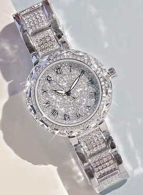 Women's Watch Full Diamond Top Luxury Brand Quartz Steel Wat