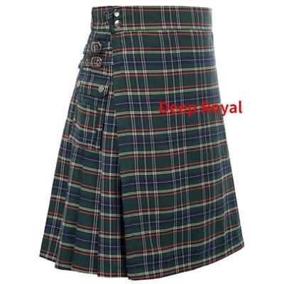 Scottish holiday skirt mens Plaid contrast pleated skirt男