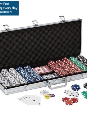 texas hold 'em poker set aluminum case 500 dice chips扑