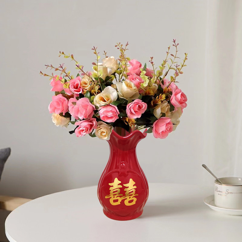 喜庆红色结婚订婚花瓶图片