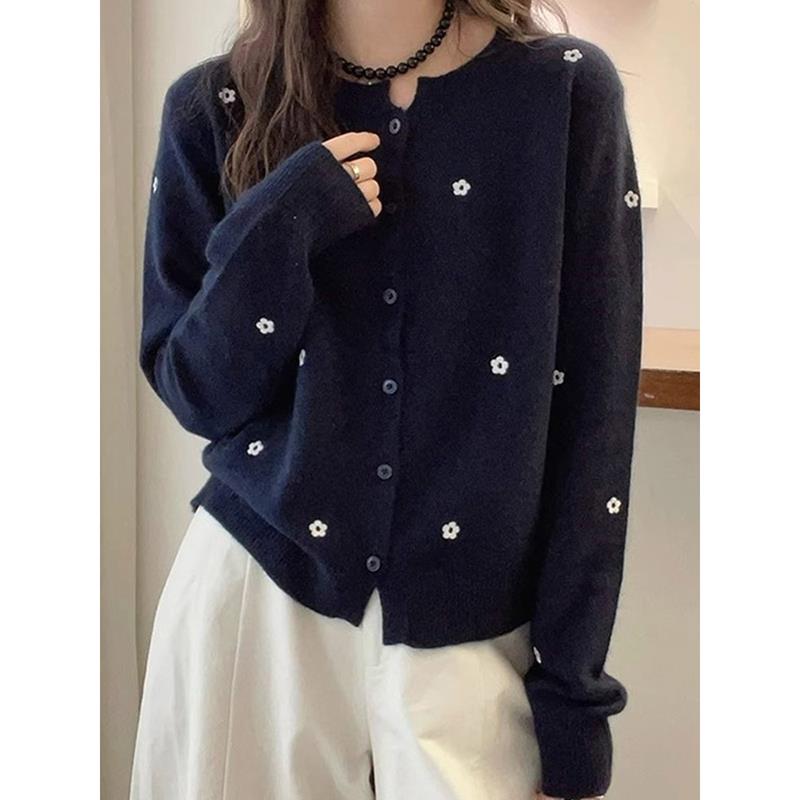 MONLOUVE针织开衫外套女士春秋冬2025新款设计感时尚外搭宽松外穿