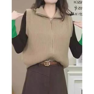 MONLOUVE针织马甲外套女春秋冬2025新款时髦洋气爆款外穿时尚欧货