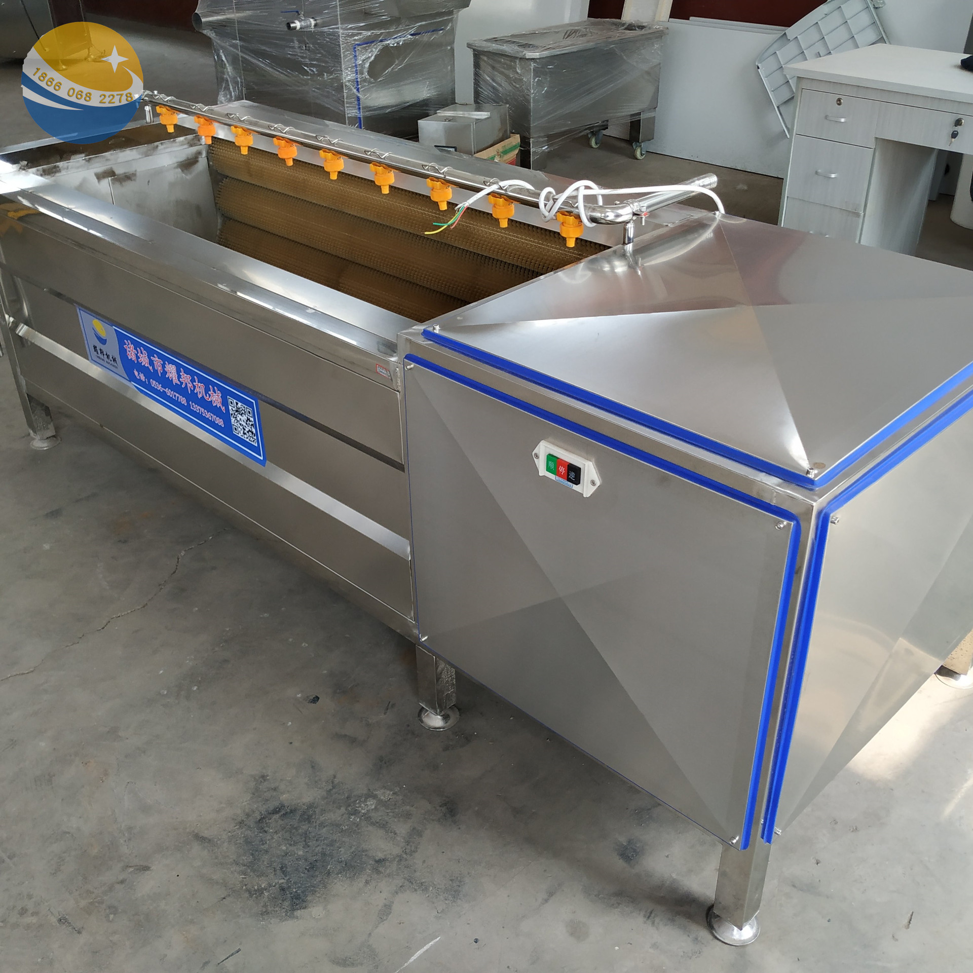 贝类海鲜泥土清洗机  9根毛刷喷淋自动清洗机 海蛎子外壳清洗机 8