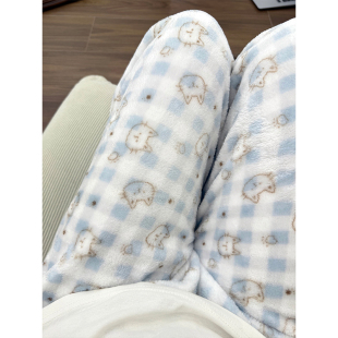 蓝格喵喵法兰绒睡裤女秋冬季新款珊瑚绒加绒加厚保暖休闲家居裤子