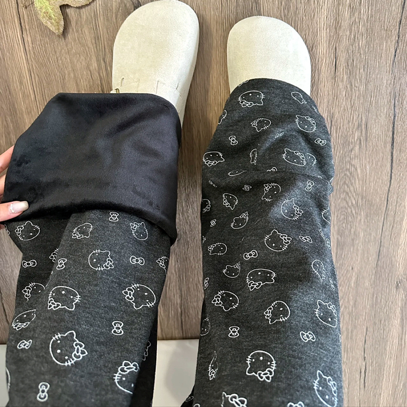 kt猫糯米裤女秋冬季2025新款垂感休闲宽松慵懒小个子加绒阔腿裤子