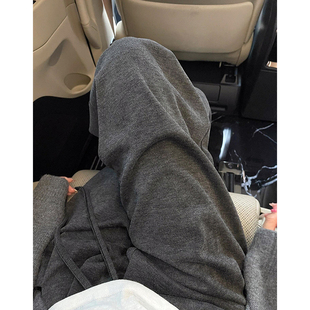 垂感慵懒松弛感阔腿裤 灰色糯米裤 直筒显瘦休闲裤 2025新款 女春秋季