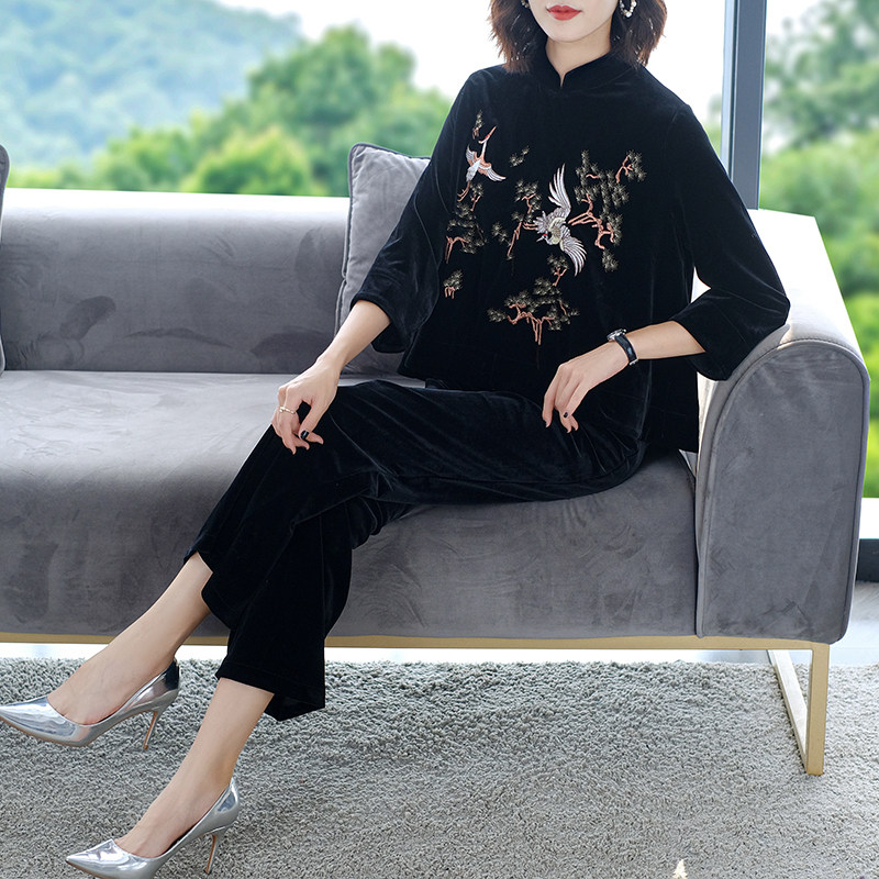 好妈妈洋气职业气质秋冬r时尚减龄裙装秋季洋气时髦两件套装女春