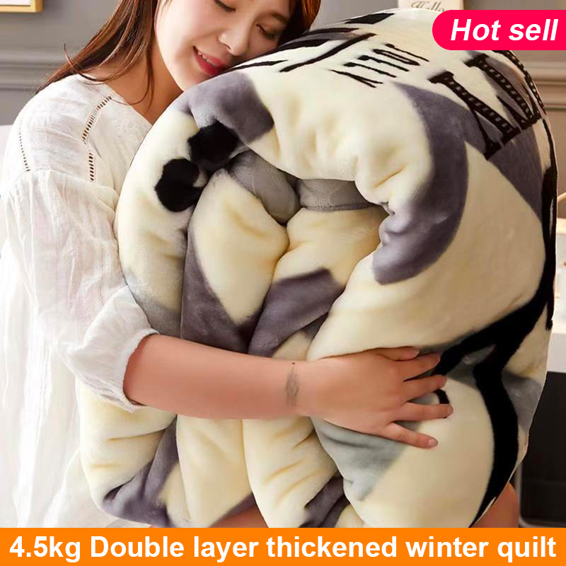 winter double layer thick blanket Cobertor quilt cover warm