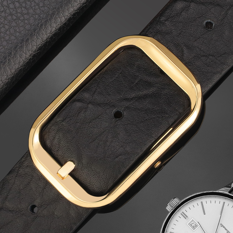 简约日字针扣皮带男士真皮西裤腰带牛皮青年韩版百搭休闲裤带