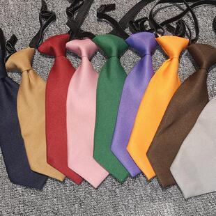 幼儿园儿童领带学生纯色懒人免打ins女生超级短迷你衬衫制服配饰