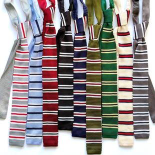 个性独特面料平头针织领带纹理涤纶手打结搭配毛呢摄影道具演出潮